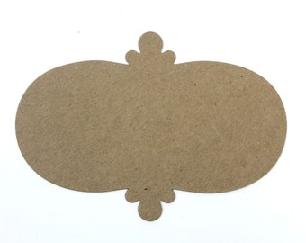 3 oval die cuts with scallop top and bottom - Escort card or place card die cuts -  5 1/2" w x 3 3/4" h