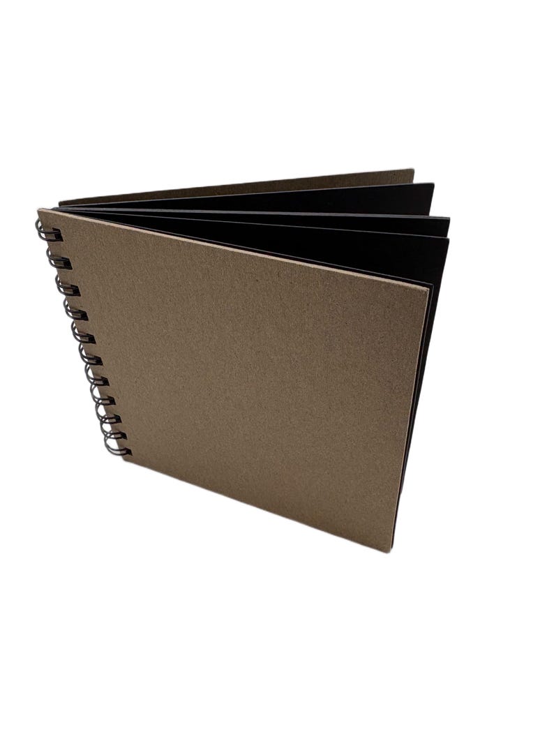 5 3/4" Chipboard Scrapbook Album-Blank Mini Scrapbook-Bare Journal or Guestbook-Scalloped or Plain Pages 10 pages wire bound Bild 7