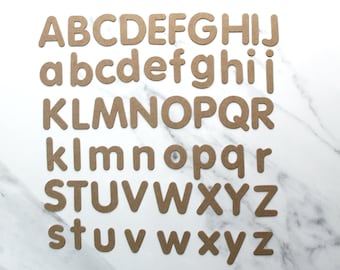 1 1/4" Alphabet die cuts || Rounded Letters upper and lowercase || Chipboard letter die cuts [no lowercase j]