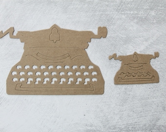 3 Typewriter Die Cuts - Bare chipboard die cuts - Vintage Typewriters - Choose Small or Large