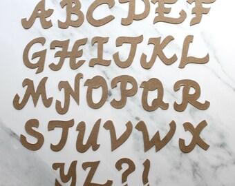 1 1/2" SCRIPT alphabet || Cursive font chipboard die cut uppercase alphabet A-Z