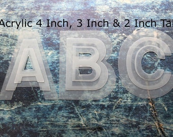 3" Acrylic Alphabet - Block Font uppercase  or lowercase acrylic letters - Alphabet Cut Outs