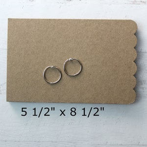 Blank Scrapbook-Chipboard Album-Fancy scalloped edge Journal-6 pages (or more) 8 1/2&quot; x 5 1/2&quot; book ring or wire binding