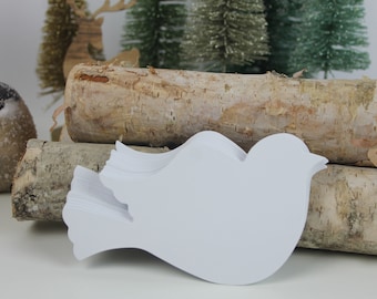 25 large birds white or cream cardstock die cuts for weddings & more  5 1/8" w x 2 7/8" h