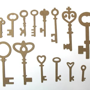 Key Die cuts - Bare chipboard die cuts choice of 14 styles or one of each