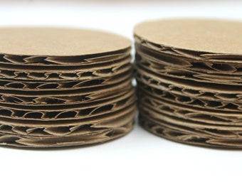 Corrugated cardboard circles die cuts for stringing...making garlands [choice of sizes 1 to 9 inch] use for STEM Project+