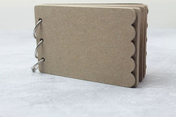 Small Scrapbook Album-blank Chipboard Album-mini Book-plain or Scalloped  Edge-3 1/4 X 5 