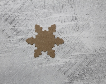 Small 6 point snowflakes - Chipboard die cuts or white paper snowflakes - perfect size for cards or table confetti