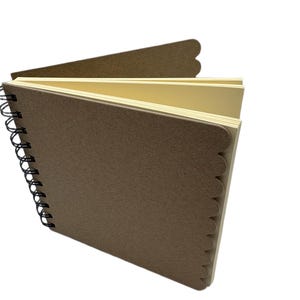 5 3/4" Chipboard Scrapbook Album-Blank Mini Scrapbook-Bare Journal or Guestbook-Scalloped or Plain Pages 10 pages wire bound Bild 5