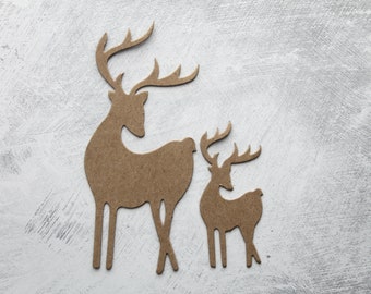 3 Bare chipboard die cuts Buck Deer [2 sizes to choose from]