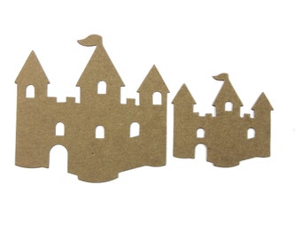 3 Princess Castle Bare chipboard die cuts - Castle Cut Outs [choose small or large]