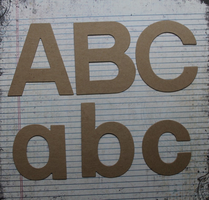 4 Block Font uppercase or lowercase chipboard alphabet Etsy