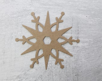 3 Fancy Snowflake die cuts - Chipboard snowflake cut outs 3 3/4"