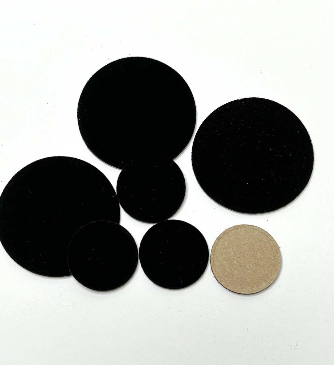 Black Velvet and Cardboard Circle Die Cuts - Game Pieces Game Token ...