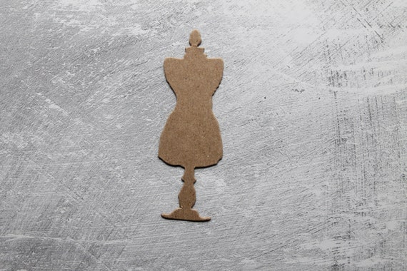 4 Dress forms - Bare chipboard die cuts SMALL Dress Form 1 1/8" x 3 1/4"
