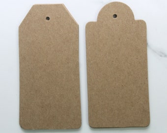 4 Chipboard Tags - 2 Styles to choose from - Blank Merchandise Tags - 4 1/4" High