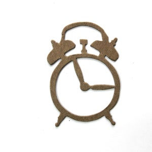 4 Bare chipboard mini alarm clock die cuts 1 3/4&quot; wide x 2 5/8&quot; tall
