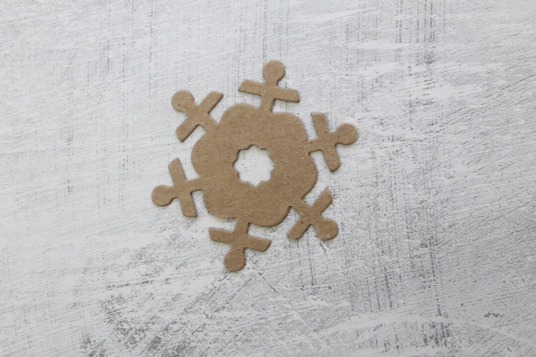 6 Small Snowflakes Bare Chipboard Die Cuts 2 Styles 3 of Each Snow Flakes 