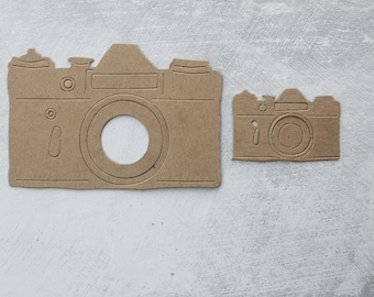 3 Vintage Camera - chipboard photography Die Cuts - choose small or large