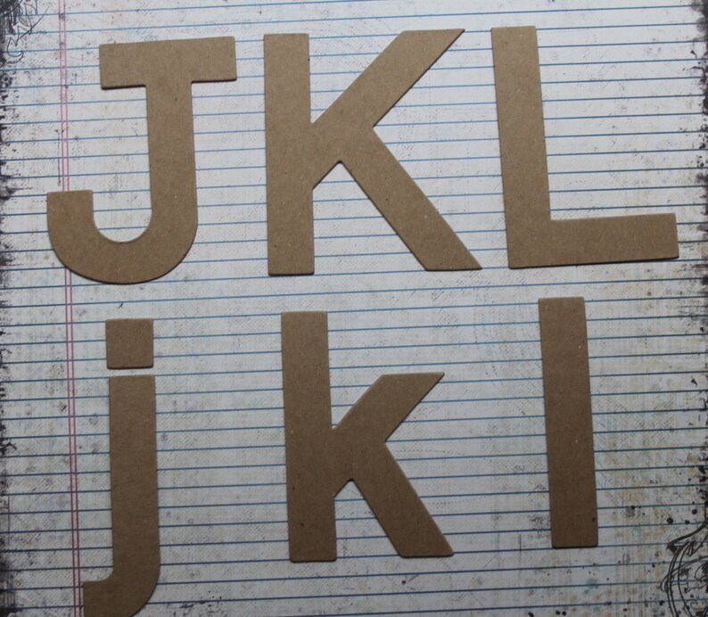 4 Block Font uppercase or lowercase chipboard alphabet Etsy