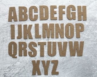 1 1/4" BLOCK Uppercase Alphabet Bare Chipboard [choose quantity]