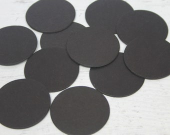 Black cardboard circle die cuts 3/4&quot; 1&quot;, 1 1/4&quot;, 1 1/2&quot;, 1 3/4&quot; 2, 2 1/2&quot;, 3&quot;, 3 1/2&quot;, 4&quot;+ more sizes choose quantity