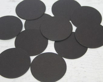 Black cardboard circle die cuts 3/4" 1", 1 1/4", 1 1/2", 1 3/4" 2, 2 1/2", 3", 3 1/2", 4"+ more sizes choose quantity