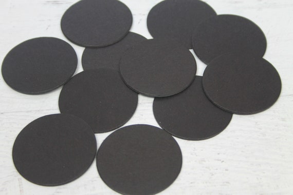 Black Cardboard Circle Die Cuts 1, 1 1/4, 1 1/2, 1 3/4 2, 2 1/2, 3, 3 1/2,  4 More Sizes Choose Quantity 