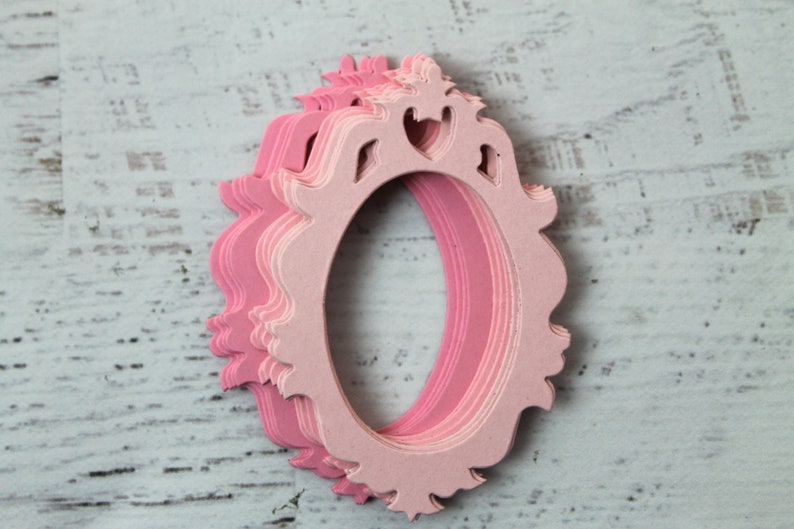 Mini ornate frames Oval frame die cuts Chipboard or Paper Etsy