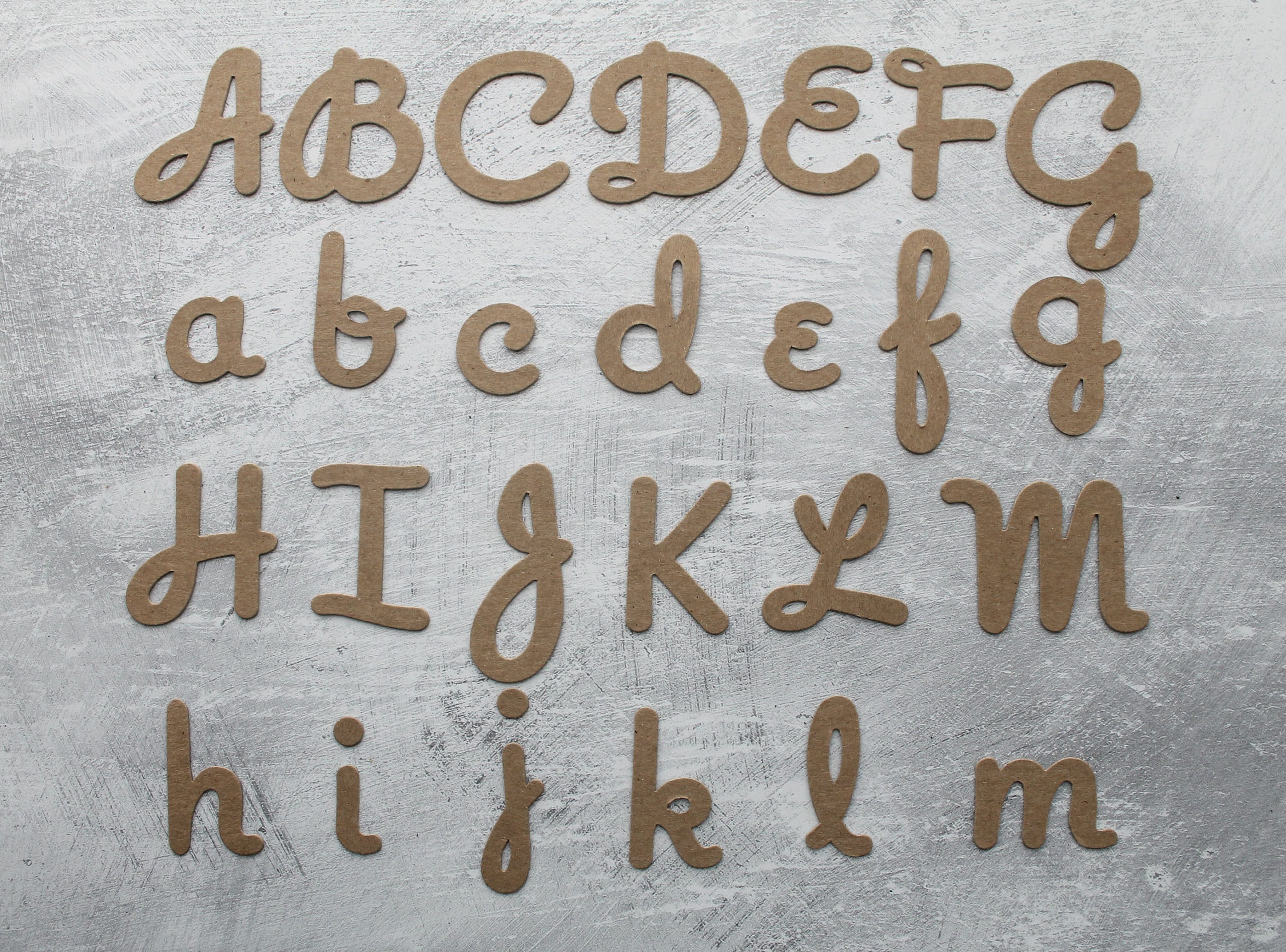 2 SCRIPT Cursive Chipboard Die Cut Alphabet choose Etsy