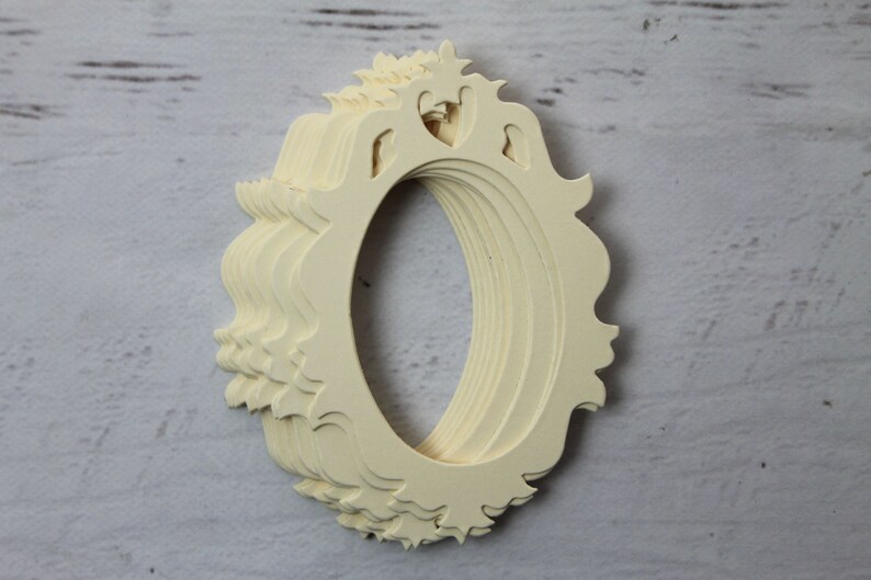 Mini ornate frames Oval frame die cuts Chipboard or Paper Etsy