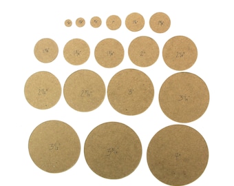 Cardboard circle die cuts - Blank chipboard-circles - Brown discs [choose from 1/2" to 9"]