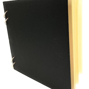 8" x 8" Scrapbook Album-Black Chipboard & Paper Album-8 Inch Guest Book-Sketchbook [choose # of pages]