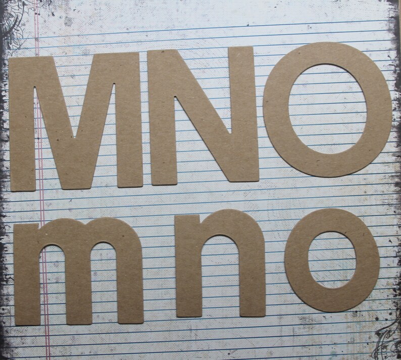 4 Block Font uppercase or lowercase chipboard alphabet Etsy