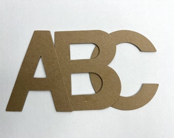 5" Alphabet Die Cuts - Block Font Uppercase, Lowercase, Numbers - Chipboard Alphabet - Cardboard Letters