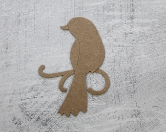 4 Bare Chipboard Birds with Branches to perch on