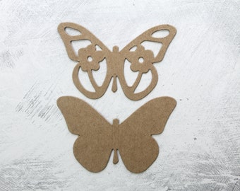 Butterfly With Cut Out Topper - Chipboard Butterfly Die Cuts - 3 1/4" wide x 2 1/4" tall