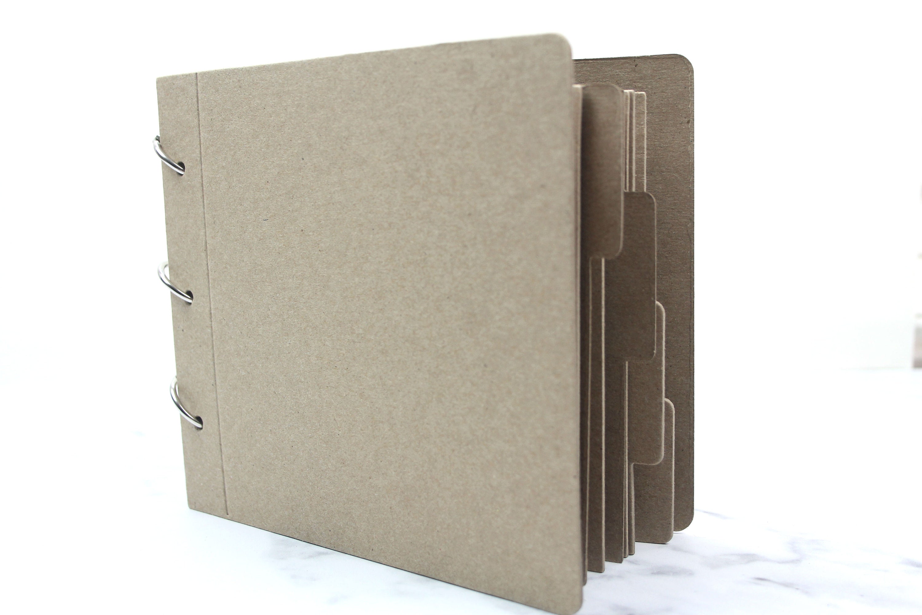 Blank Scrapbook-7 1/2 X 6 1/2 Bare Chipboard Album-tabbed Blank  Journal-file Folder Page Album 11 Pages Total 
