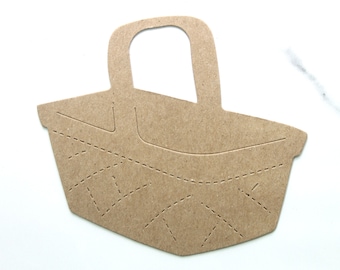 3 Picnic Basket Die Cuts || Bare chipboard die cuts || Picnic Hamper Cut Outs