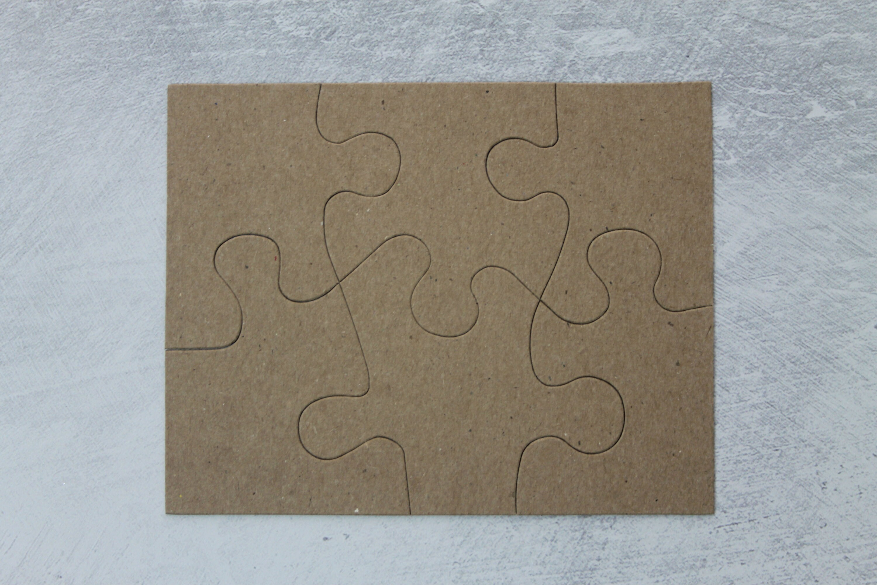 6 piece jigsaw puzzle Bare chipboard die cuts 5 wide x 3 Etsy