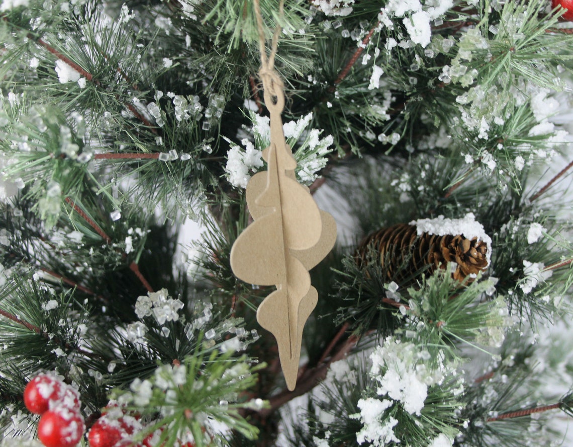 3D Chipboard Christmas Ornaments Choose Quantity Easy Etsy