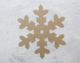 3 Large snowflake die cuts - Bare chipboard die cuts - 4 7/8"