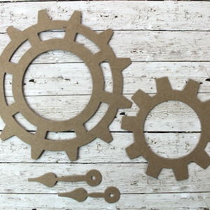 Cogs - Gears Bare chipboard or black paper die cuts 4 7/8&quot; and 7 1/4&quot; sizes