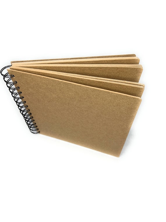 8 X 8 Chipboard Album Blank Scrapbook 13 Pages or More Brown Wire Bound  Blank Photo Journal Thick & Thin Chipboard 