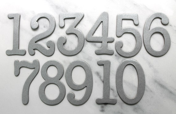 1 3/4 Matte Silver Numbers Seating Number Stickers 1-10 Self