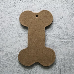 4 Dog Bone Tags - Bare Chipboard Dog Bone Shaped Tag Die cuts