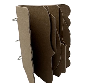 4 1/2" x 5 1/2" Scrapbook Mixed Edge - Handmade Album - 4 Different Page Styles, 2 of Each - Mini Chipboard Album - Choose Binding