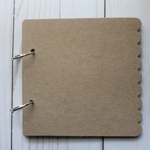Álbum de recortes en blanco de 5 3/4" - Páginas con borde liso o festoneado - Minilibro - Diario de cartón liso - 10 páginas con anillas imagen 9