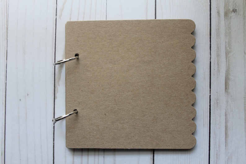 Álbum de recortes en blanco de 5 3/4" - Páginas con borde liso o festoneado - Minilibro - Diario de cartón liso - 10 páginas con anillas imagen 9