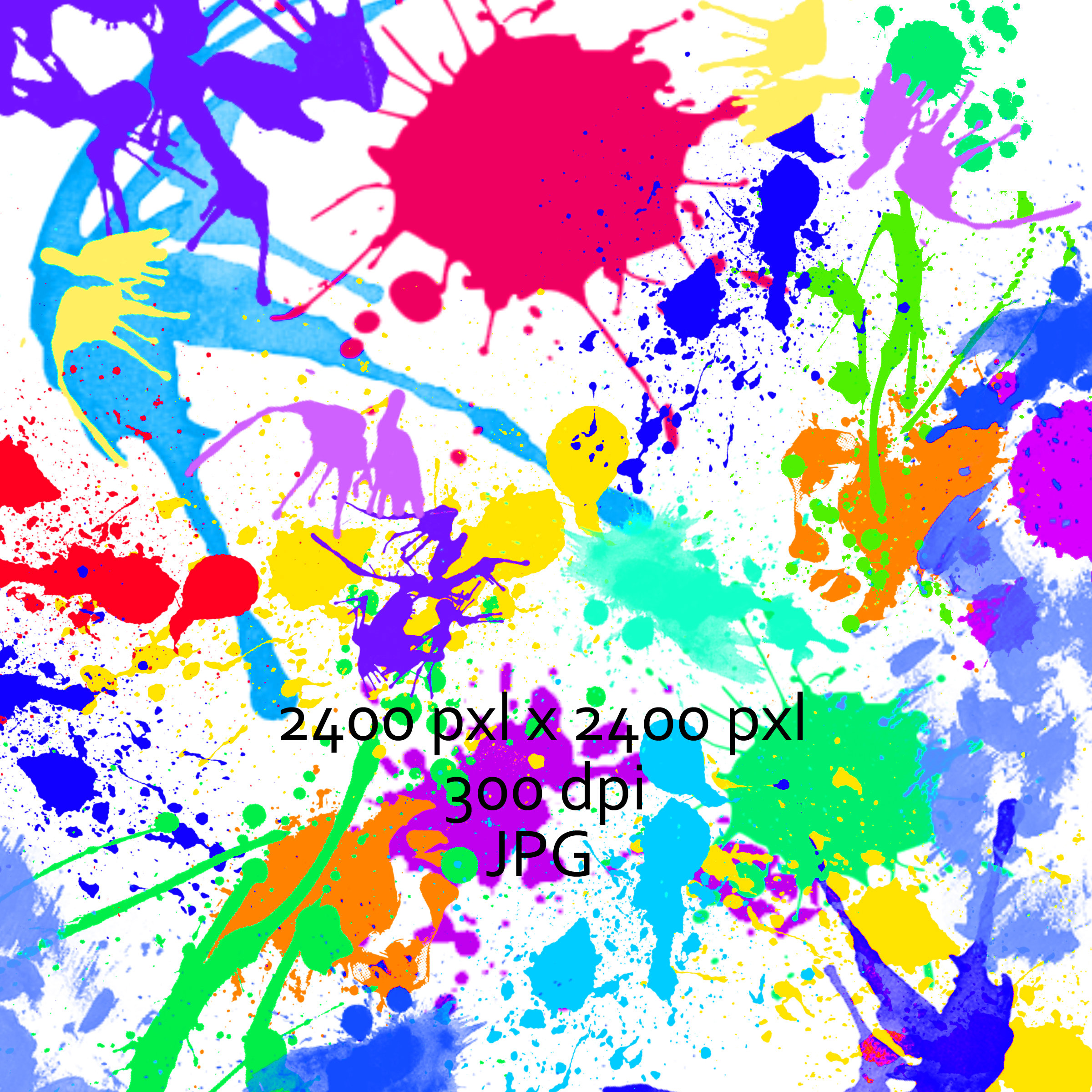 Blue & Pink Bright Splatter - Paint Splatter - Sticker